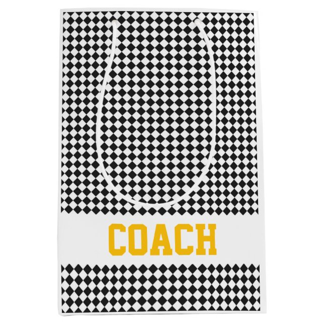Athletic Checker board Pattern Sports Racing Fun Medium Gift Bag (Front)