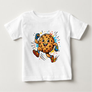Athletic Chocolate Chip Cookie Running Cartoon Mas Baby T-Shirt