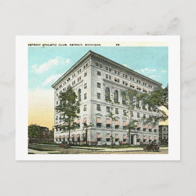 Athletic Club, Detroit, Michigan Vintage Postcard (Front)