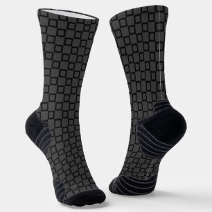 Athletic Crew Sock Gray and Black Classic Design