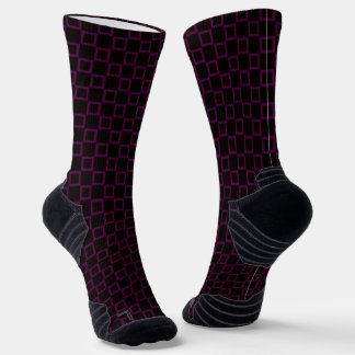 Athletic Crew Sock Purple Violet Black Classic