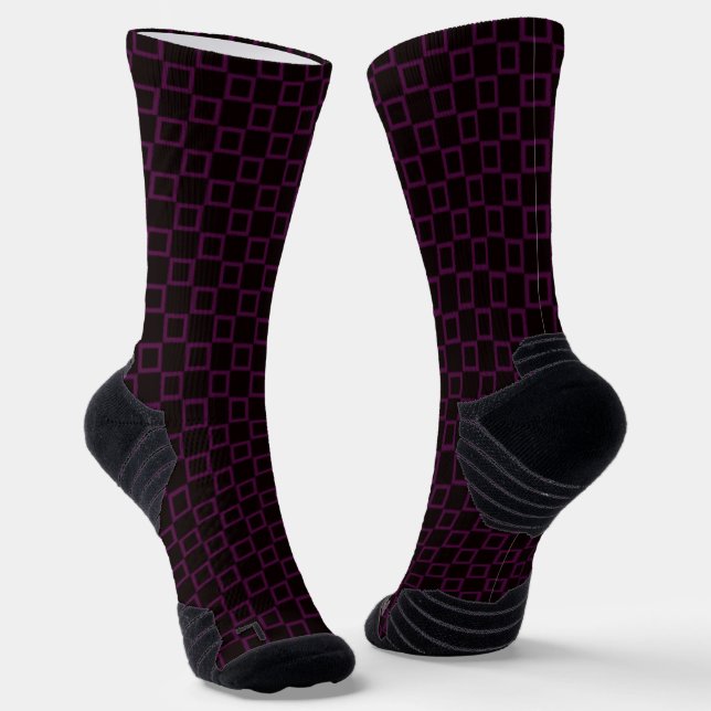 Athletic Crew Sock Purple Violet Black Classic (Angled)
