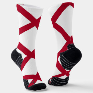 Athletic Crew Sock with flag of Alabama, U.S.