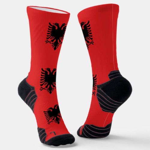 Athletic Crew Sock with flag of Albania