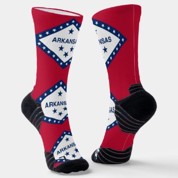 Athletic Crew Sock With Flag Of Arkansas  U.s. by AllFlags at Zazzle