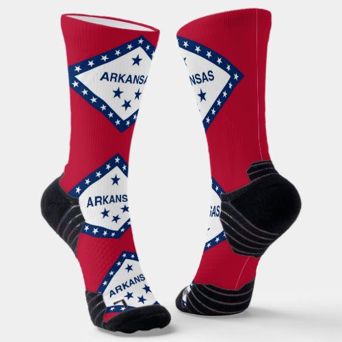 Athletic Crew Sock with flag of Arkansas US