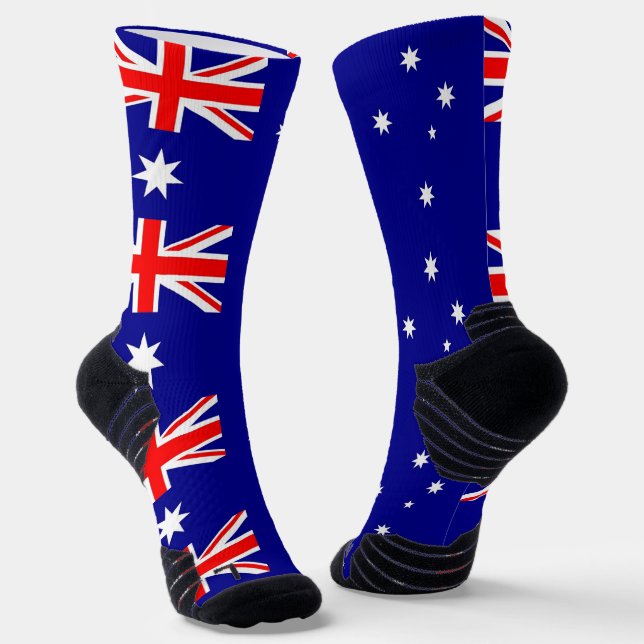 Athletic Crew Sock with flag of Australia (Angled)
