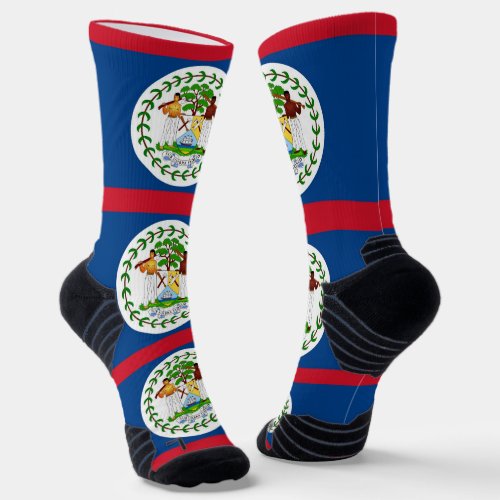 Athletic Crew Sock with flag of Belize