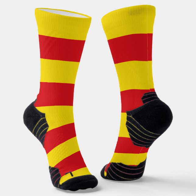Athletic Crew Sock with flag of Catalonia (Angled)