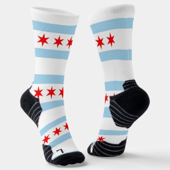 Athletic Crew Sock With Flag Of Chicago  U.s. by AllFlags at Zazzle