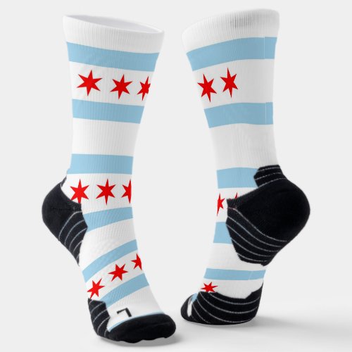 Athletic Crew Sock with flag of Chicago US