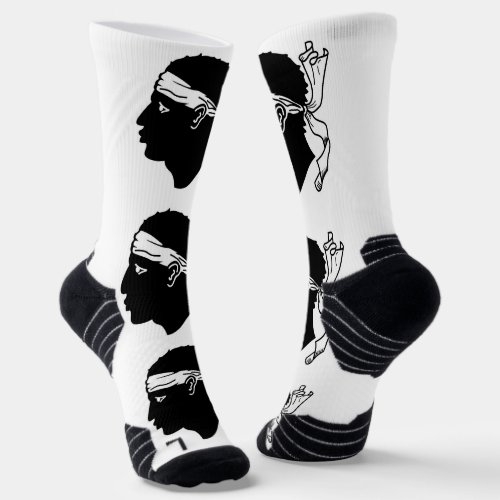 Athletic Crew Sock with flag of Corsica France