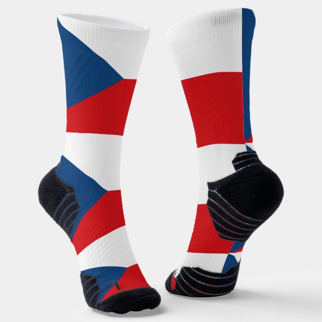 Athletic Crew Sock with flag of Czechia (Angled)