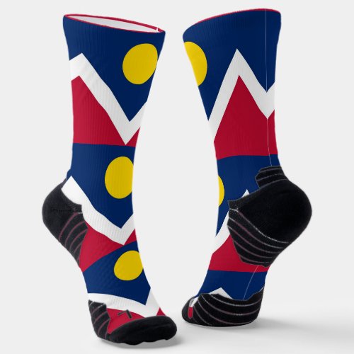 Athletic Crew Sock with flag of Denver City US