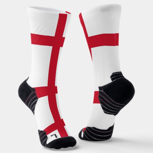 Athletic Crew Sock with flag of England UK