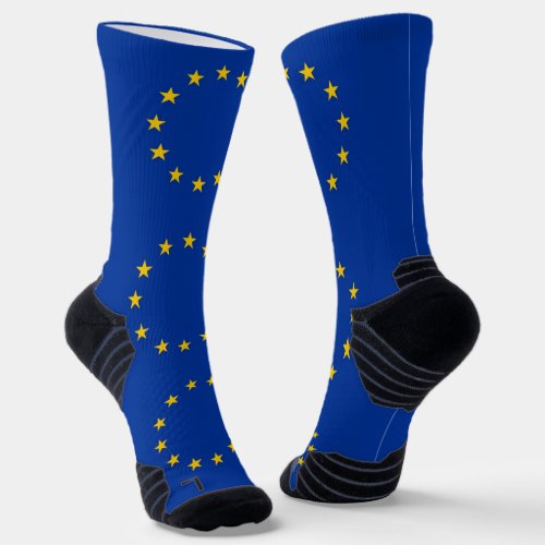 Athletic Crew Sock with flag of European Union