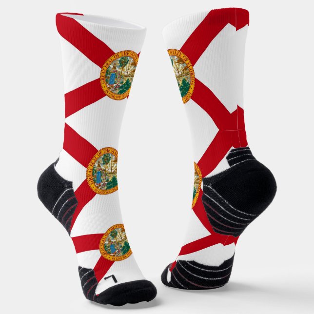 Athletic Crew Sock with flag of Florida, U.S. (Angled)