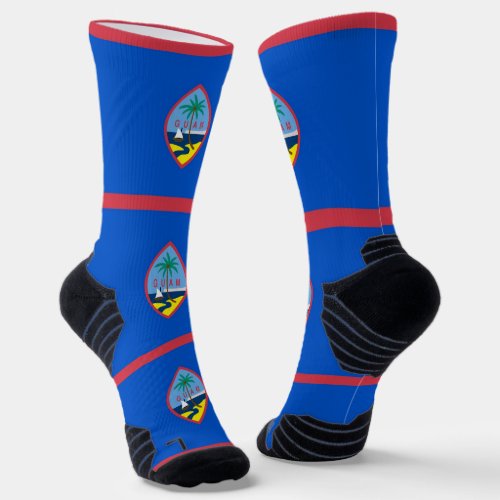 Athletic Crew Sock with flag of Guam US