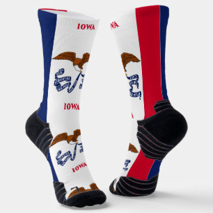 Athletic Crew Sock with flag of Iowa, U.S.