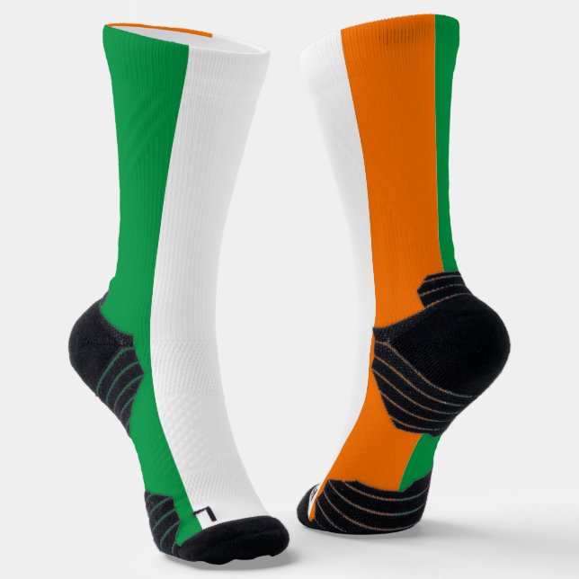 Athletic Crew Sock with flag of Ireland (Angled)