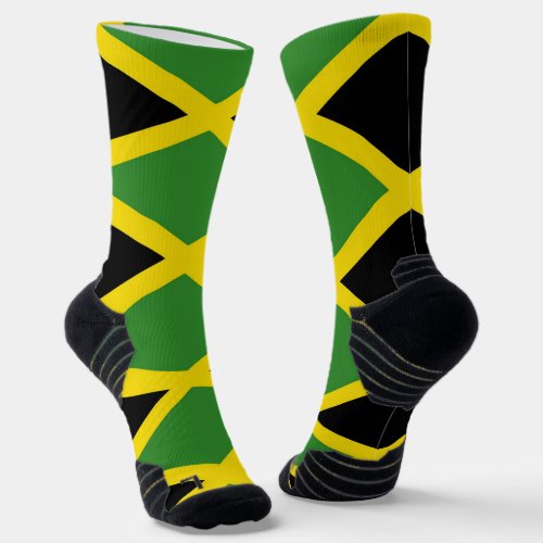 Athletic Crew Sock with flag of Jamaica