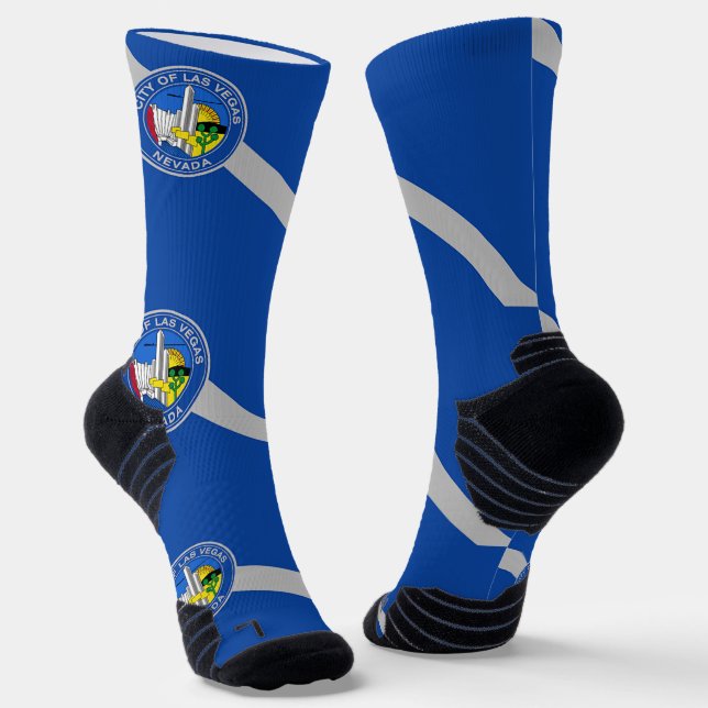 Athletic Crew Sock with flag of Las Vegas (Angled)