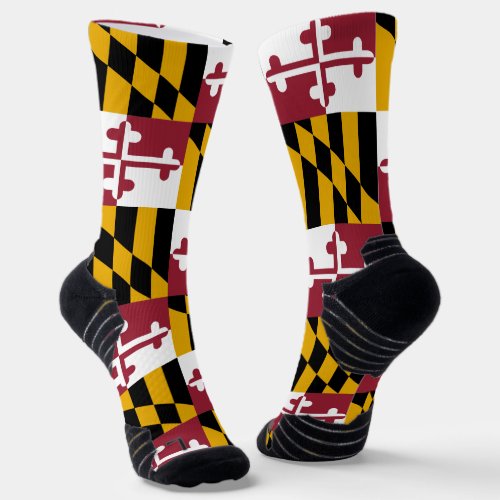 Athletic Crew Sock with flag of Maryland US