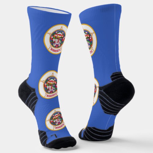 Athletic Crew Sock with flag of Minnesota