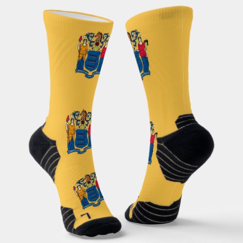 Athletic Crew Sock with flag of New Jersey