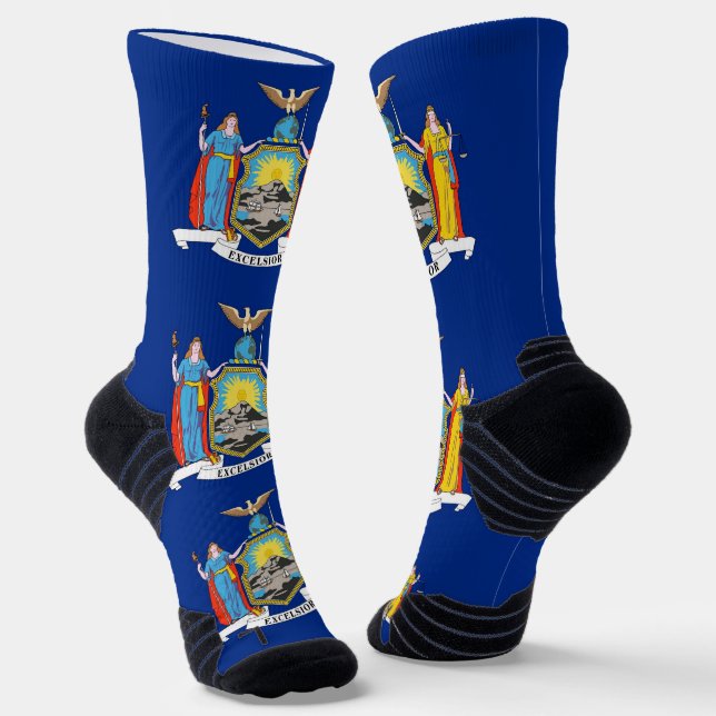 Athletic Crew Sock with flag of New York (Angled)