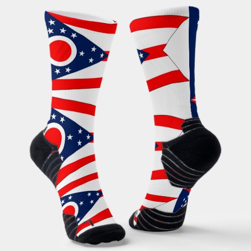 Athletic Crew Sock with flag of Ohio