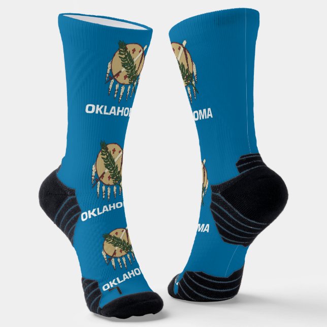 Athletic Crew Sock with flag of Oklahoma (Angled)