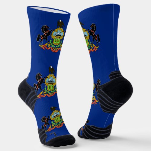 Athletic Crew Sock with flag of Pennsylvania
