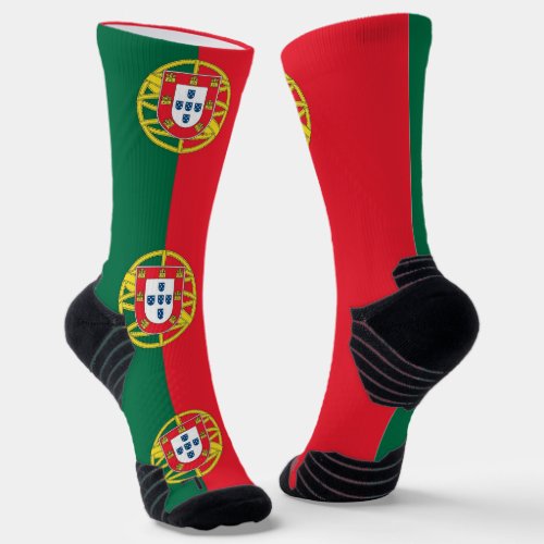 Athletic Crew Sock with flag of Portugal