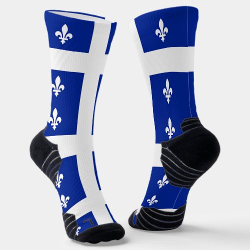 Athletic Crew Sock with flag of Quebec Canada