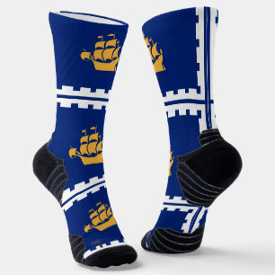 Athletic Crew Sock with flag of Quebec City