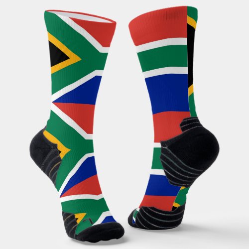 Athletic Crew Sock with flag of South Africa