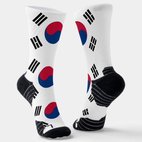 Athletic Crew Sock with flag of South Korea