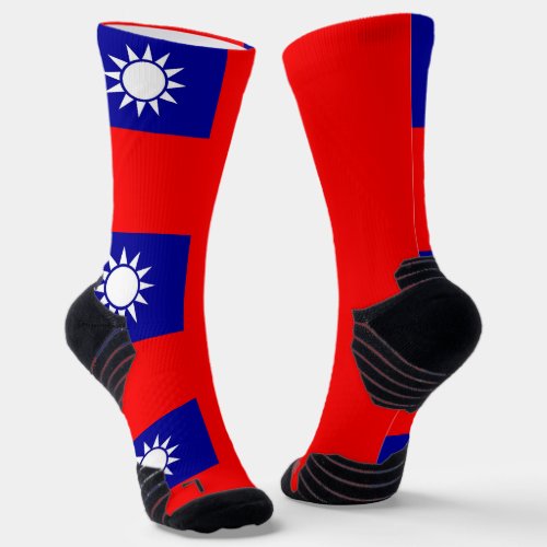 Athletic Crew Sock with flag of Taiwan
