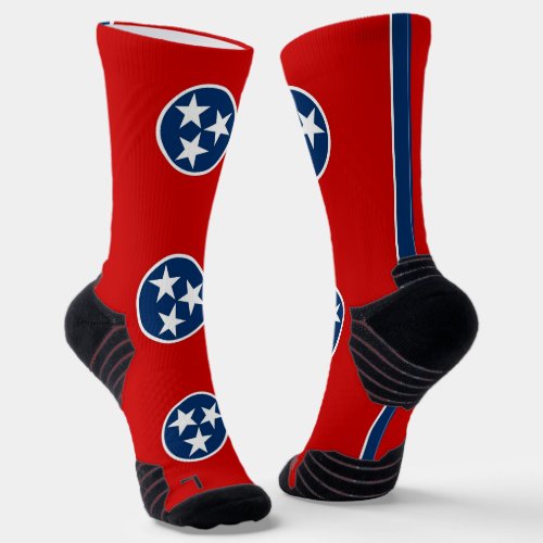 Athletic Crew Sock with flag of Tennessee