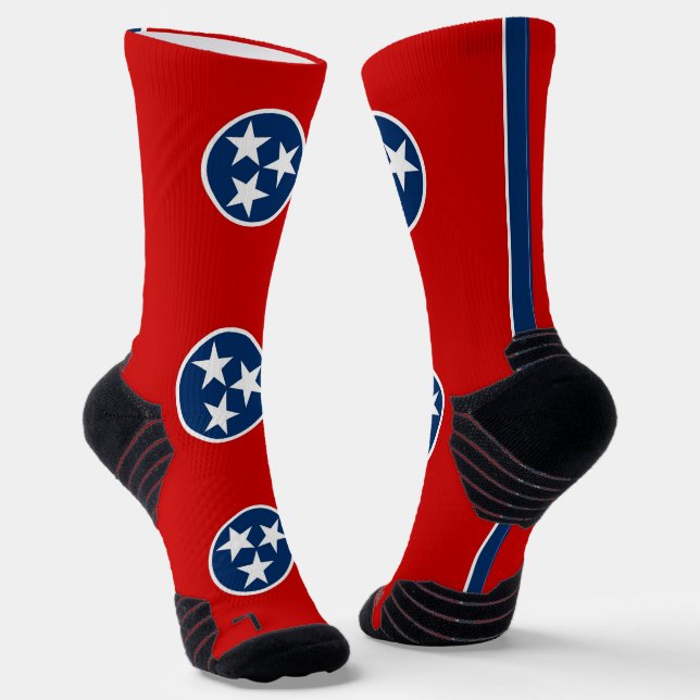 Athletic Crew Sock with flag of Tennessee (Angled)