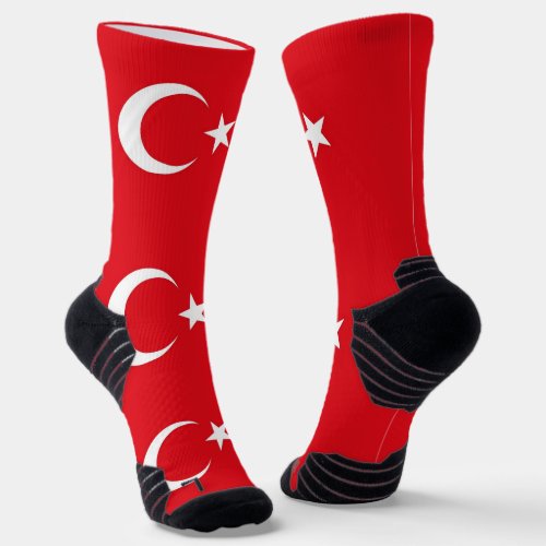 Athletic Crew Sock with flag of Turkey