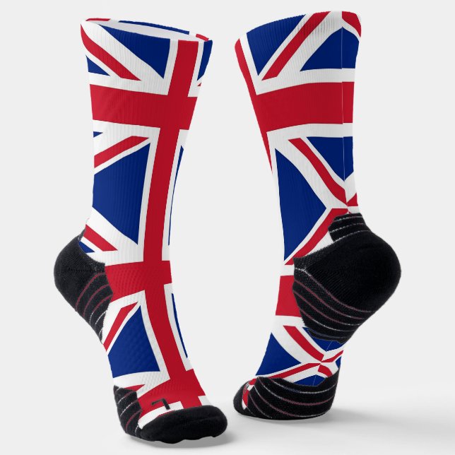 Athletic Crew Sock with flag of United Kingdom (Angled)