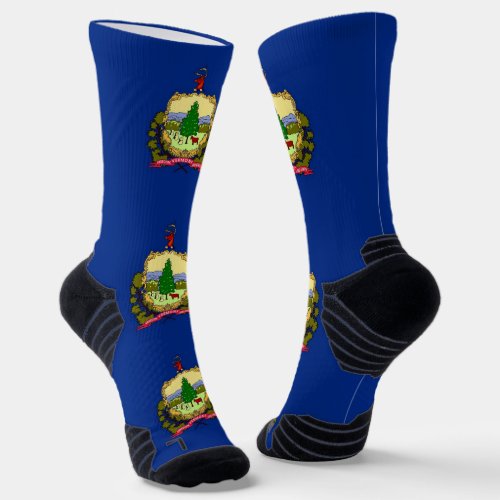 Athletic Crew Sock with flag of Vermont USA