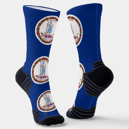 Athletic Crew Sock with flag of Virginia USA