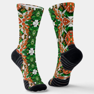 Athletic Crew Sock with Irish Clover and Colors