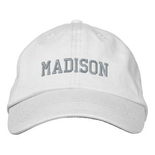 Athletic Custom name text pink white Embroidered Baseball Cap