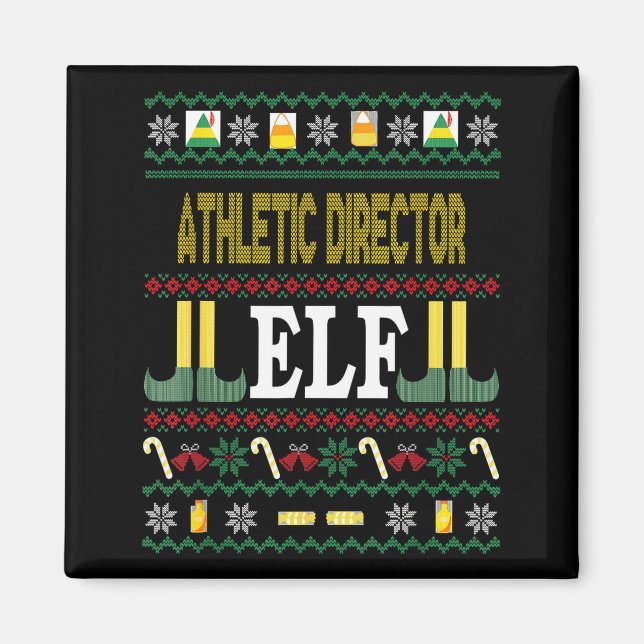 Athletic Director Elf Funny Christmas Gift  Magnet (Front)