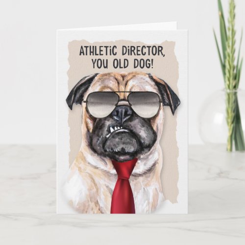 Athletic Director Retirement Funny Dog Red Necktie