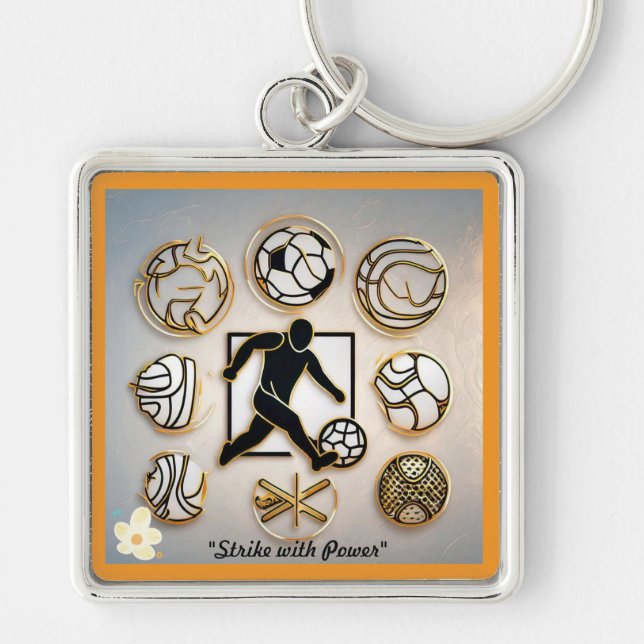 "Athletic Elegance" Keychain (Front)